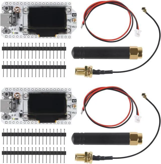 Main image of AITRIP 2PACK 915MHz ESP32 LoRa 0.96 OLED Development Board V3 SX1262 Type-C with LoRa Antenna for Arduino NodeMCU IoT