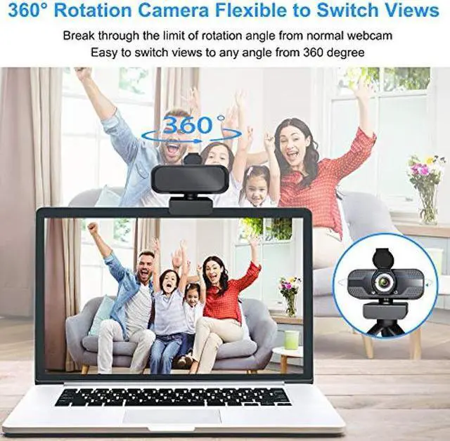 Alt view image 5 of 5 - Webcam with Microphone for Desktop, 1080P HD USB Computer Cameras with Privacy Cover&Webcam Tripod, Streaming Webcam with Flexible Rotatable Wide Angle Webcam for PC Zoom Video/Gaming/Laptop/Skype