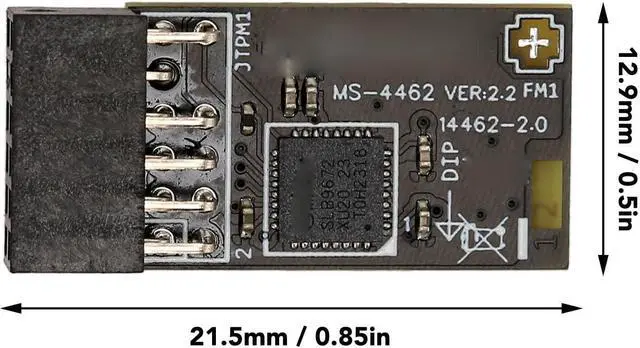 Alt view image 3 of 5 - ASHATA TPM2.0 Module TPM SPI 12Pin Encryption Security Module with SLB 9672 for Motherboards for 10 11