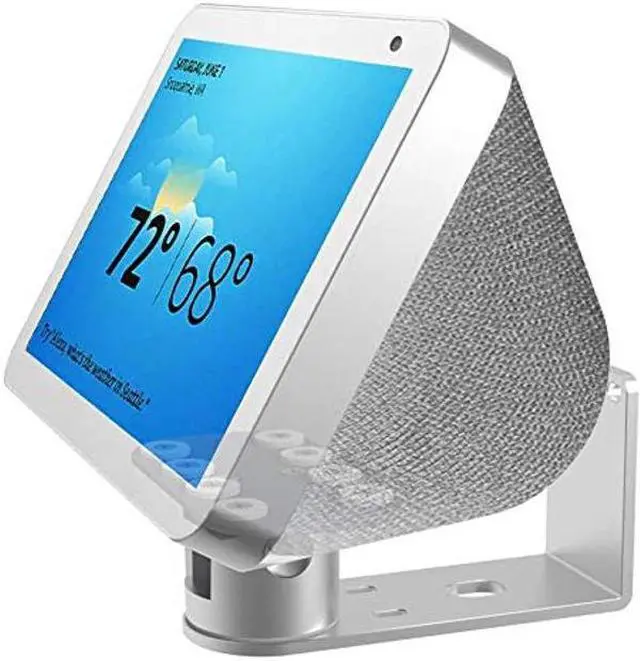 Main image of Echo Show 8 Wall Mount Stand Aluminum Swivel Stand, Stand for Amazon Echo Show 8, Horizontal 360 Rotation Longitudinal Angle Change Base White+Silver ES013-02