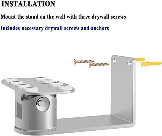 Alt view image 2 of 5 - Echo Show 8 Wall Mount Stand Aluminum Swivel Stand, Stand for Amazon Echo Show 8, Horizontal 360 Rotation Longitudinal Angle Change Base White+Silver ES013-02