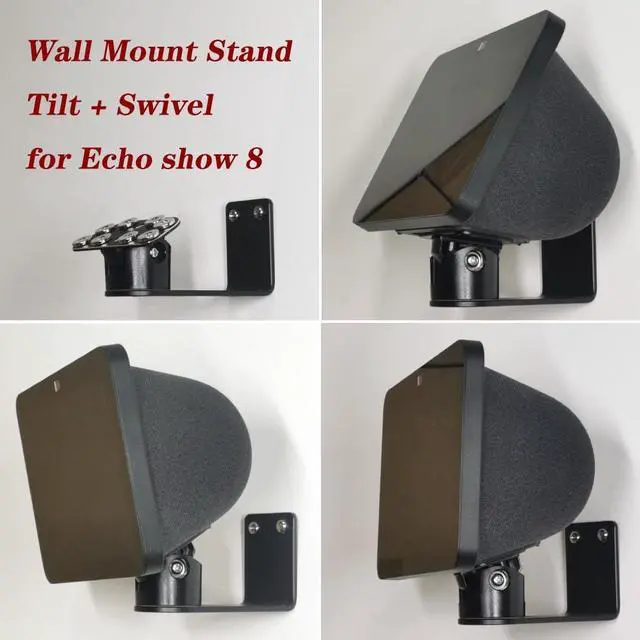 Alt view image 2 of 5 - Wall Mount Stand Made for All-New Echo Show 8 (3rd Gen, 2023 Release) | Echo Show 8 (2nd Gen, 2021 Release) | Echo Show 8, Tilt + Swivel Stand Black