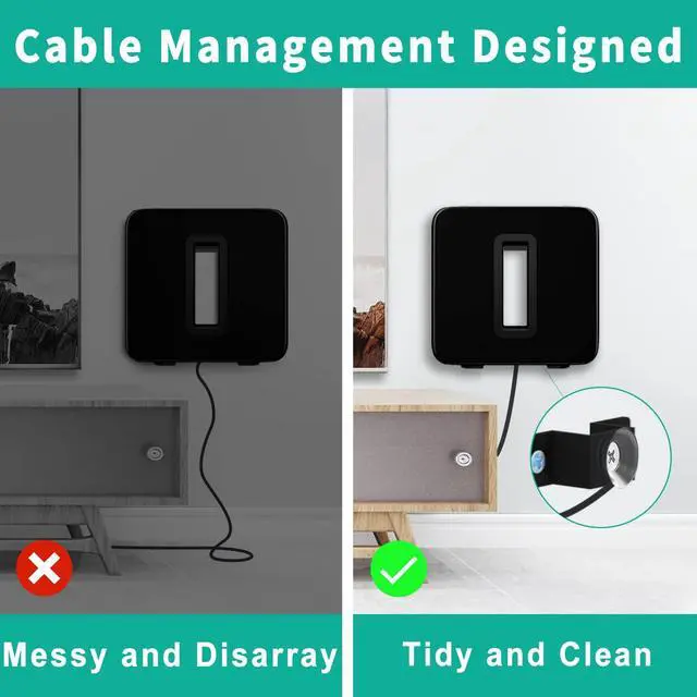 Alt view image 5 of 5 - Yibracki Wall Mount for Sonos Sub Gen 3 Gen 2 Mount, Heavy Duty Wall Mount for Sonos Sub Mounts, Mounting Brackets for Sonos Wireless Sub with Hardware Kit, Black
