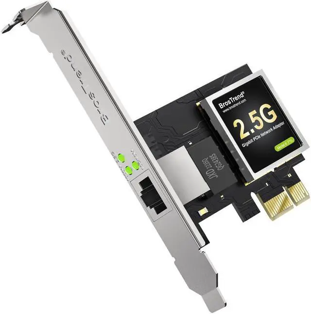 Main image of BrosTrend 2.5GB Linux Compatible NIC, PCIe Network Adapter for Ubuntu, Fedora, Debian, Mint, Kali, Windows etc. PCIe Ethernet Card with Extra Low-Profile Bracket Supports All Linux Architectures