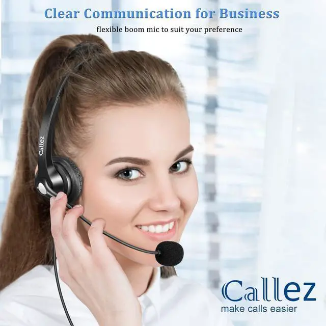 Alt view image 2 of 5 - Callez USB Headset with Noise Cancelling Mic & Mute Controls, Mono Computer Headphones for Laptop PC Skype Zoom Webinar Business Call Center Home Office, Clear Chat, Super Lightweight (C500U3)