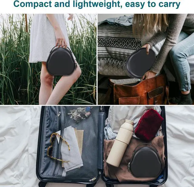 Alt view image 4 of 5 - Canboc Airpods Max Case for Apple AirPods Max Headphone, Hard Carrying Smart Headphones Case, Extra Space fits Cable, Charger, Black (PU)