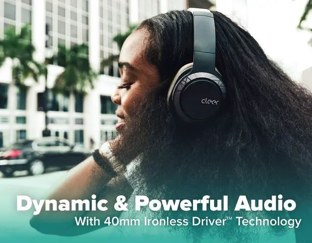 Alt view image 3 of 5 - Cleer Enduro 100 Bluetooth Headphones, 40mm Ironless Driver, Deep Bass Over The Ear Headphones, 100Hr Play, Dual-Mic, Clear Calls, Comfort Fit, Bluetooth 5.0, Hi-Res Foldable Wireless Headphone, Navy