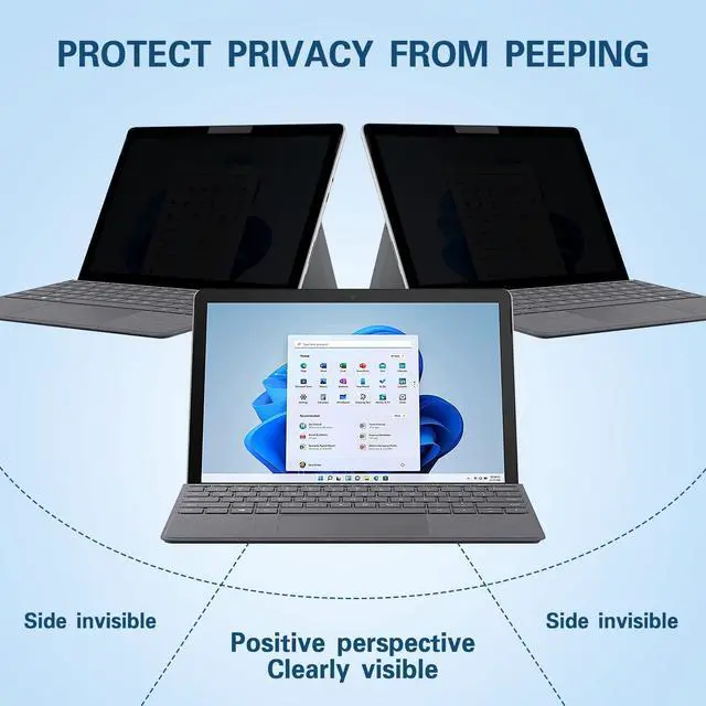 Alt view image 2 of 5 - Privacy Screen Protector Compatible for Microsoft Surface Pro X,Surface Pro 8,Surface Pro 9,Surface Pro 10(Released in 2024) Fully Removable,Easy to Install,Reusable,No Bubbles Screen Protector