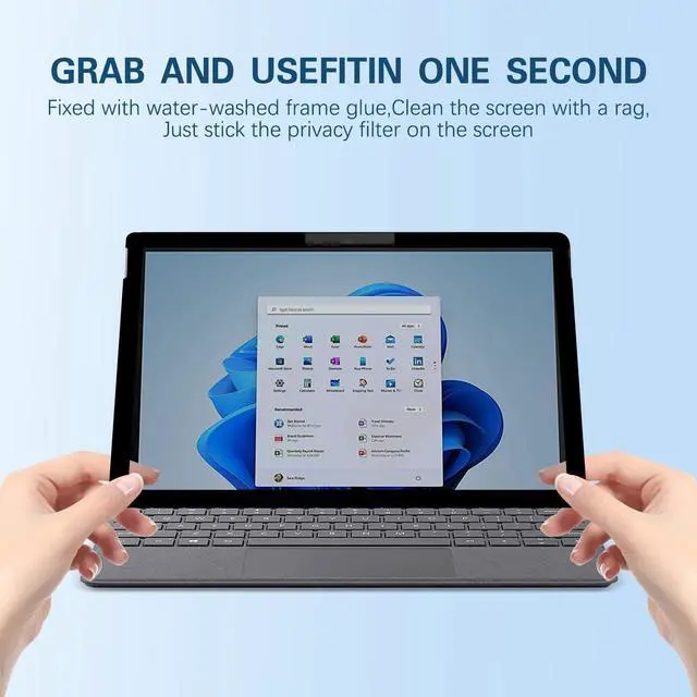 Alt view image 4 of 5 - Privacy Screen Protector Compatible for Microsoft Surface Pro X,Surface Pro 8,Surface Pro 9,Surface Pro 10(Released in 2024) Fully Removable,Easy to Install,Reusable,No Bubbles Screen Protector