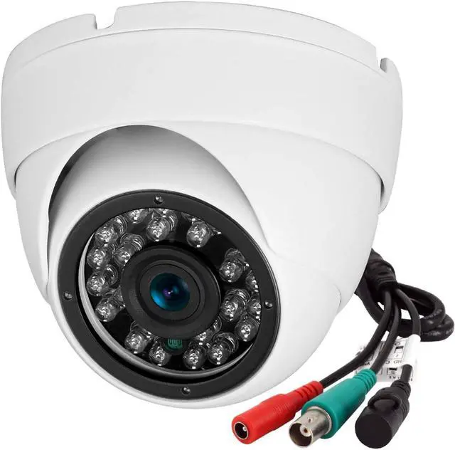 Main image of Analog CCTV Camera HD 1080P 4-in-1 (TVI/AHD/CVI/960H Analog) Security Dome Camera Outdoor Metal Housing, 24 IR-LEDs True Day & Night Monitoring 3.6mm Lens (White)
