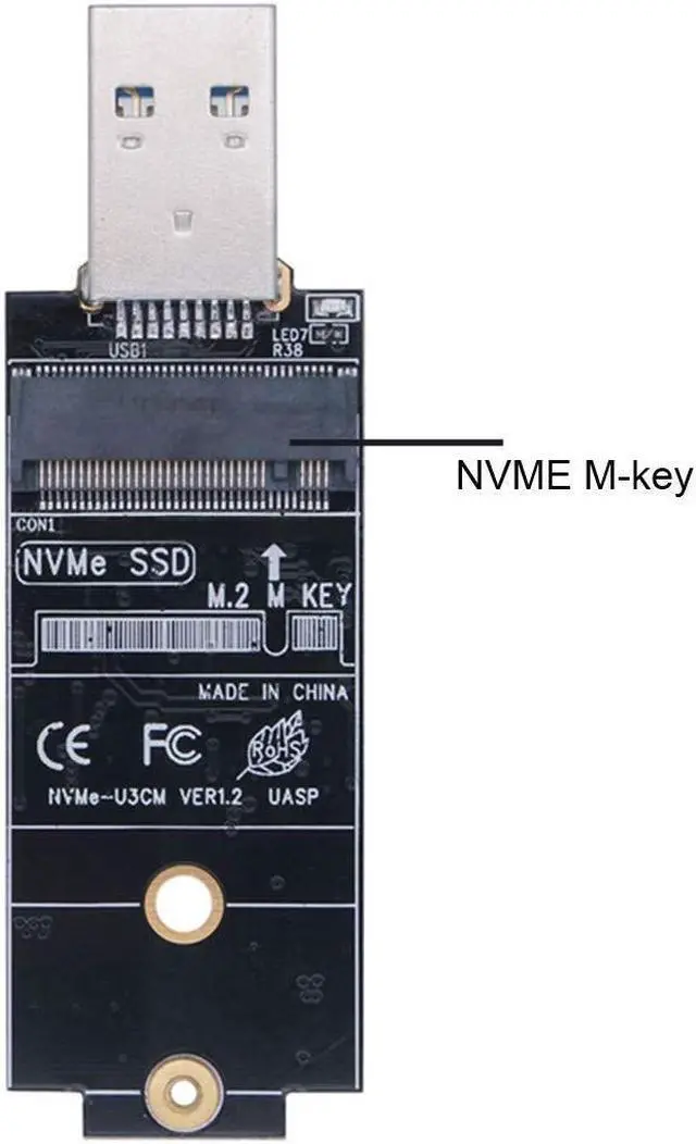 Alt view image 3 of 5 - chenyang CY M.2 NVME SSD Enclosure Adapter USB 3.1 Gen2 10Gbp to NVME PCI-E M-Key Solid State Drive External Enclosure for 2242mm 2230mm NVMe M-Key M.2 SSD