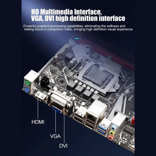 Alt view image 2 of 5 - ATX Motherboard 64GB DDR3 LGA1155 Computer Motherboard with SATA3.0, 4 USB3.0, 6 USB2.0, Gigabit NIC, PCIEX16 Graphics Card Slot