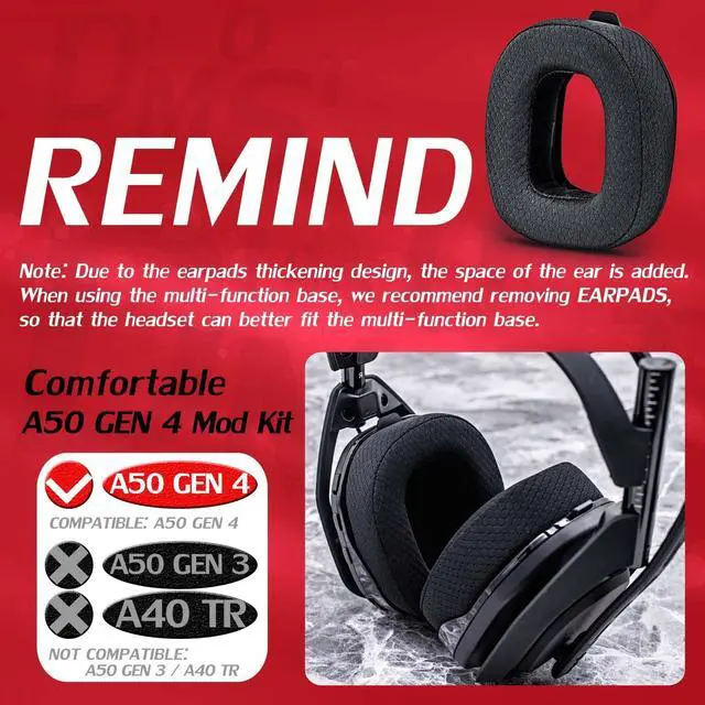 Alt view image 3 of 5 - A50 GEN 4 MOD KIT Breathable Mesh Ear Pads for Astro A50 GEN 4 Headset I with Headband by DIMOST - NOT FIT GEN 3