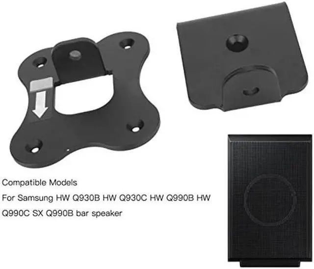 Alt view image 2 of 5 - Diyeeni Speaker Wall Mount for HW Q930B, Q930C, Q990B, Q990C, SX Q990B, Adjustable, Metal, Wall Mount, Black