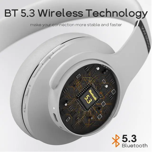 Alt view image 5 of 5 - DOQAUS Bluetooth Headphones Over Ear, 90H Playtime Wireless, 3 EQ Modes, HiFi Audio & Deep Bass, ENC Noise Isolating Mic, Soft Earpads for Phone/PC
