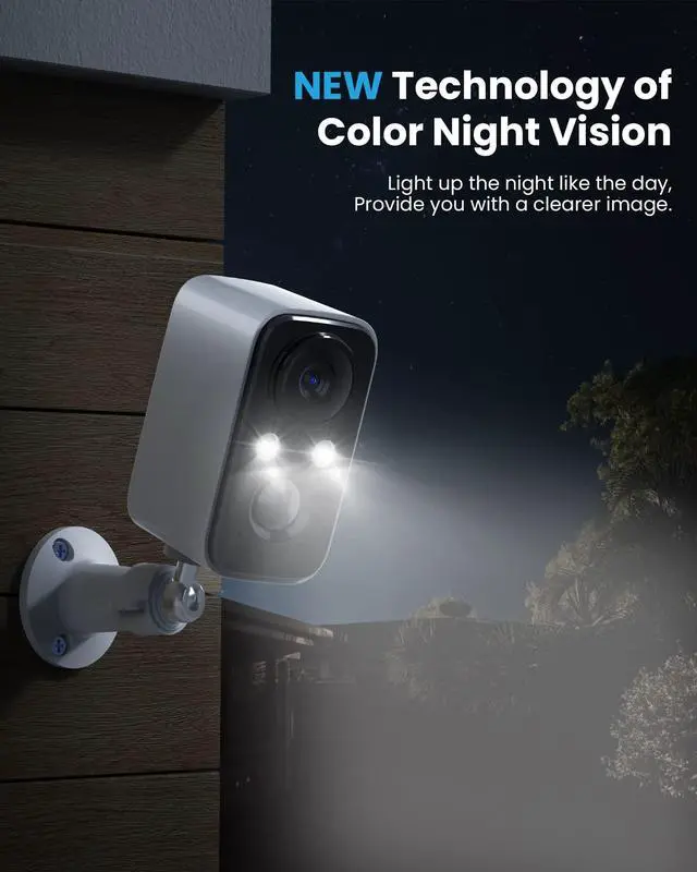 Alt view image 3 of 5 - FOAOOD Security Cameras Wireless Outdoor with Solar Panel Cameras for Home Security, Home Camera with Color Night Vision, PIR Human Detection, 2-Way Talk, IP66 Waterproof (2Packs-White)
