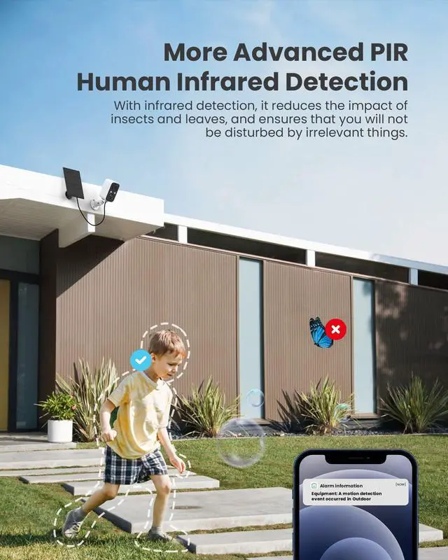 Alt view image 4 of 5 - FOAOOD Security Cameras Wireless Outdoor with Solar Panel Cameras for Home Security, Home Camera with Color Night Vision, PIR Human Detection, 2-Way Talk, IP66 Waterproof (2Packs-White)