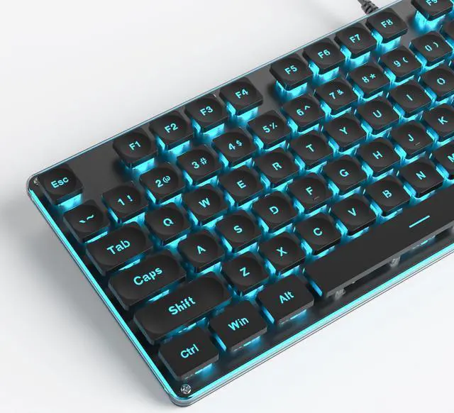 Alt view image 5 of 5 - iTastatur Typewriter Keyboard 104-key Black Square Punk Gaming Keyboard LED Ice Blue Backlit Cute Keyboard with Wired USB Suitable for PC/Win/Mac/LaptopG1000/Black