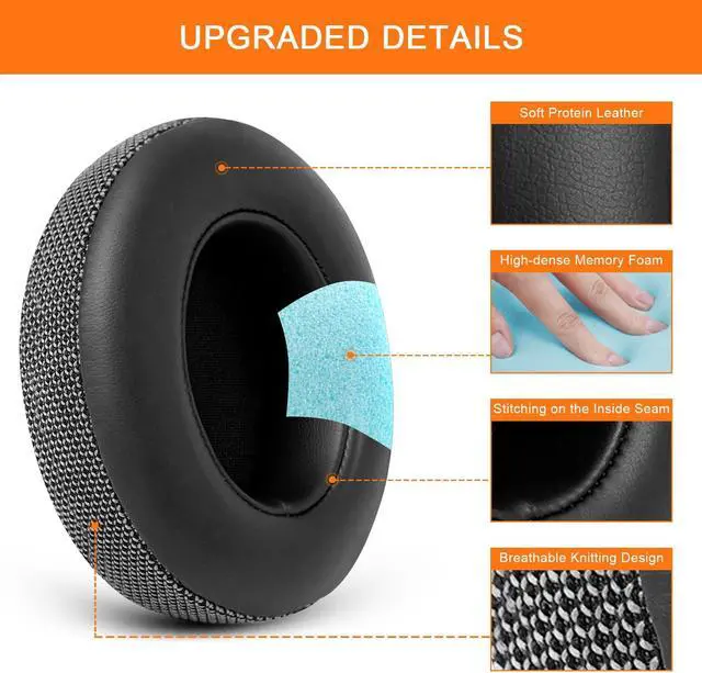 Alt view image 5 of 5 - Hard Carrying Case with Earpad Replacement for Beats Studio 2 & 3 Over-Ear Headphones