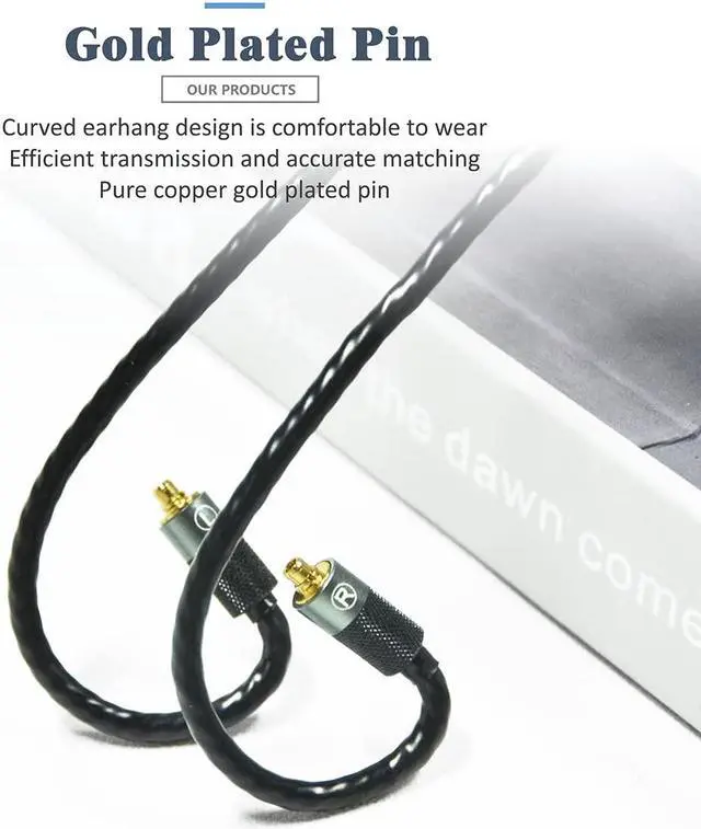 Alt view image 2 of 5 - MMCX Plug 5N OFC Copper+Graphene Earphone Replacement Cables for SHURE SE846 SE535 SE425 Xelento Remote T8iE T9iE Fidue A83 Sirius MkII Dunu DK3001Pro DK4001 UE900S W60 W80 (4.4mm Plug, MMCX)