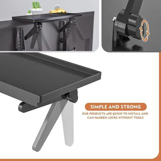 Alt view image 4 of 5 - Computer Monitor Riser with Height Adjustable Multi Media Desktop Stand&Top Shelf TV Mounting Bracket 12 Inch Flat Panel Mount