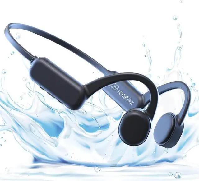 Main image of IHAO Swimming Headphones True Bone Conduction Open Ear Headset MP3 Player Built-in 16G Memory IP68 Underwater Waterproof Stereo Bluetooth Earphone for Driving Bicycling Running Skiing-Black