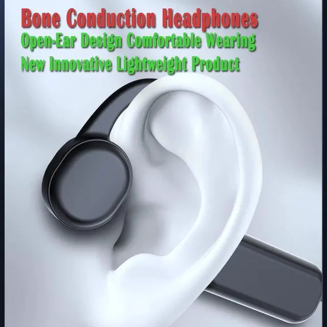 Alt view image 3 of 5 - IHAO Swimming Headphones True Bone Conduction Open Ear Headset MP3 Player Built-in 16G Memory IP68 Underwater Waterproof Stereo Bluetooth Earphone for Driving Bicycling Running Skiing-Black