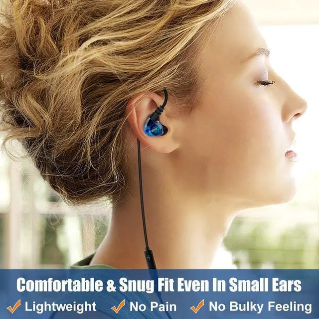 Alt view image 2 of 5 - Joysico 3.5mm Wired Sports Earbuds and Joymiso 6.5Ft USB Earbuds, Built with Microphone and Volume Control