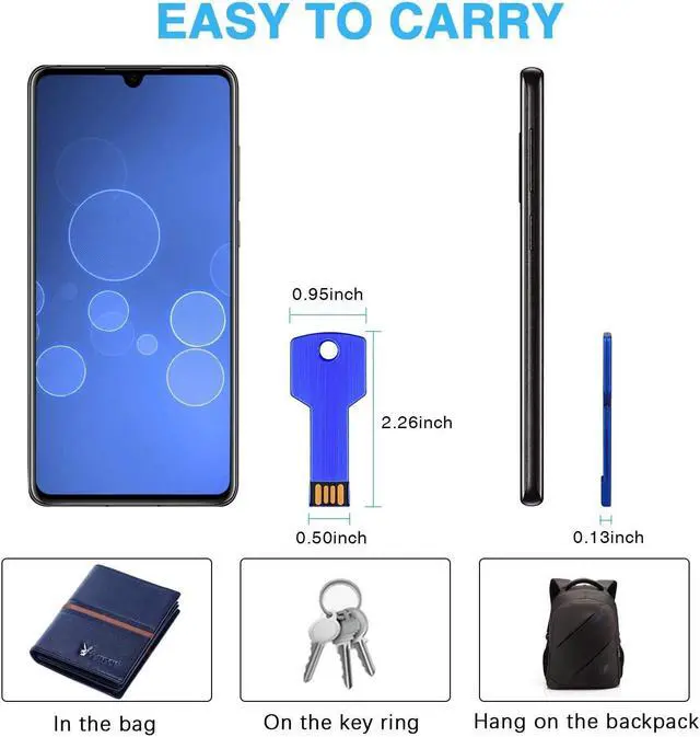 Alt view image 3 of 5 - USB Flash Drives 5 Pack 64GB USB 2.0 Metal Thumb Drives K&ZZ Jump Drive Memory Stick Key Shape for Students,Office,Company- Multicolor