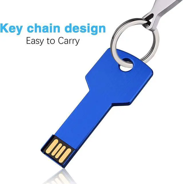 Alt view image 5 of 5 - USB Flash Drives 5 Pack 64GB USB 2.0 Metal Thumb Drives K&ZZ Jump Drive Memory Stick Key Shape for Students,Office,Company- Multicolor