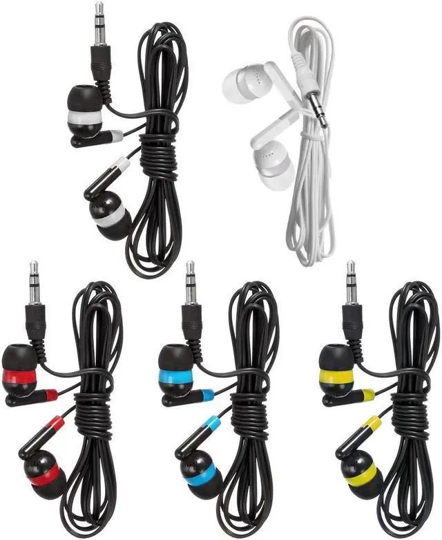 Alt view image 5 of 5 - Keewonda Bulk Earbuds Headphones Wholesale Earphones KWA-19B Wired 100 Pack Disposable Ear Buds Bulk Multi Colored Headphones for School Classroom Students