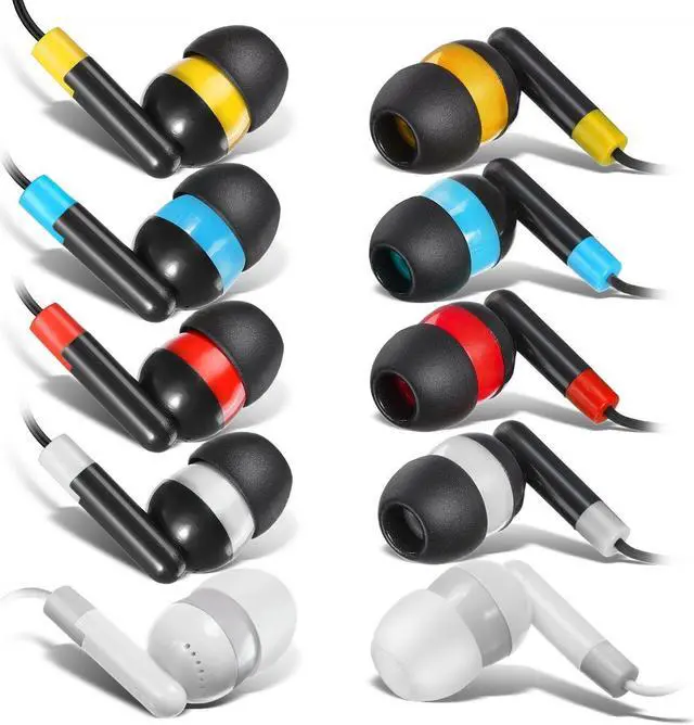 Alt view image 4 of 5 - Keewonda Bulk Earbuds Headphones Wholesale Earphones KWA-19B Wired 100 Pack Disposable Ear Buds Bulk Multi Colored Headphones for School Classroom Students