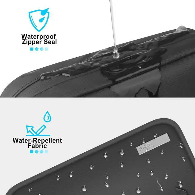 Alt view image 5 of 5 - Lacdo Electronic Organizer Accessory Pouch for MacBook Charger, Cables, Power Bank, Hard Drive, Travel Cords, SD Card, Water-resistant Storage Bag with Card Slots for Memory Card, Black