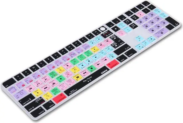 Alt view image 2 of 5 - XSKN Final Cut Pro EU US Common Version Silicone Keyboard Cover Skin for 2020-2023 Apple Magic Keyboard with Touch ID and Numeric Keypad A2520 (Left 3 Keys Not Suite for 2024 New One Model)
