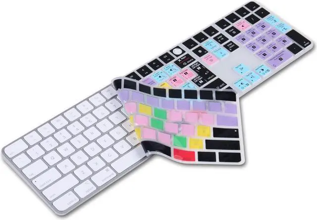 Alt view image 3 of 5 - XSKN Final Cut Pro EU US Common Version Silicone Keyboard Cover Skin for 2020-2023 Apple Magic Keyboard with Touch ID and Numeric Keypad A2520 (Left 3 Keys Not Suite for 2024 New One Model)