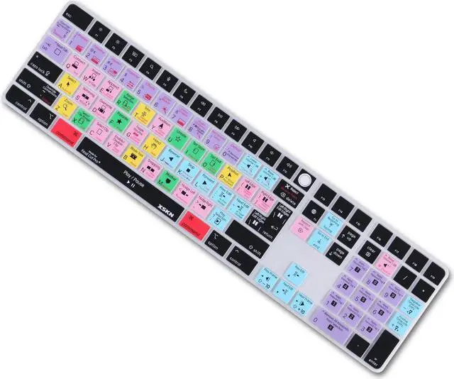 Alt view image 4 of 5 - XSKN Final Cut Pro EU US Common Version Silicone Keyboard Cover Skin for 2020-2023 Apple Magic Keyboard with Touch ID and Numeric Keypad A2520 (Left 3 Keys Not Suite for 2024 New One Model)