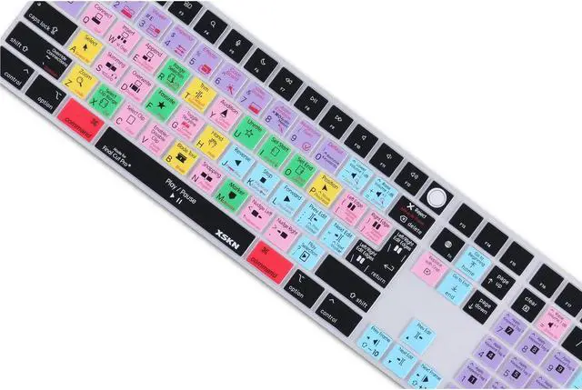 Alt view image 5 of 5 - XSKN Final Cut Pro EU US Common Version Silicone Keyboard Cover Skin for 2020-2023 Apple Magic Keyboard with Touch ID and Numeric Keypad A2520 (Left 3 Keys Not Suite for 2024 New One Model)