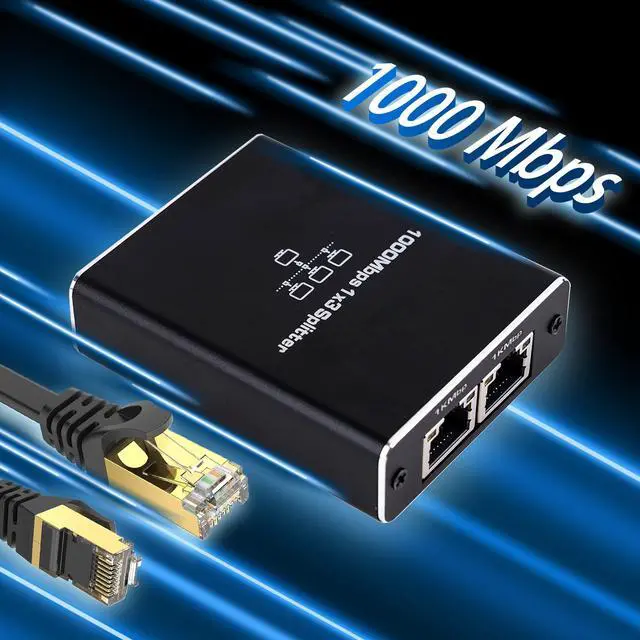 Alt view image 2 of 5 - LIEZHUA Upgrade Ethernet Splitter 1 to 3 High Speed 1000Mbps, LAN With USB Power Cable, RJ45 for Cat5/5e/6/7/8 Cable Gigabit Internet [3 Devices Simultaneously Networking]