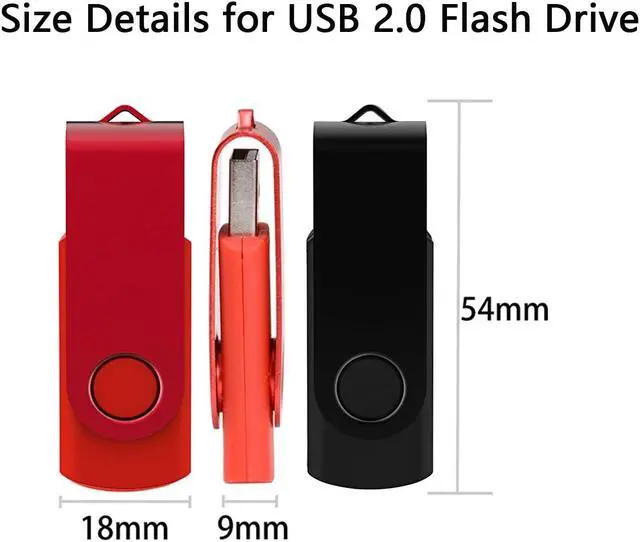 Alt view image 4 of 5 - USB Flash Drive 8GB 10 Pack, Bulk USB 2.0 Flash Drives Thumb Drive Swivel Memory Stick Jump Drive Pen Drive Zip Drive