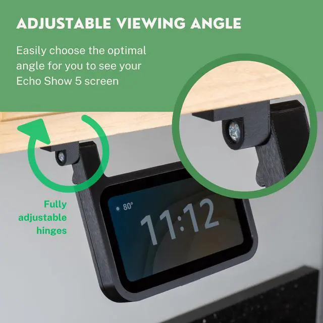 Alt view image 5 of 5 - matterform Echo Show 5 3rd Gen Under Cabinet Kitchen Mount Bracket for Amazon Alexa Devices | Compatible with 3rd Gen 2023 Model | All Hardware Included (Black)
