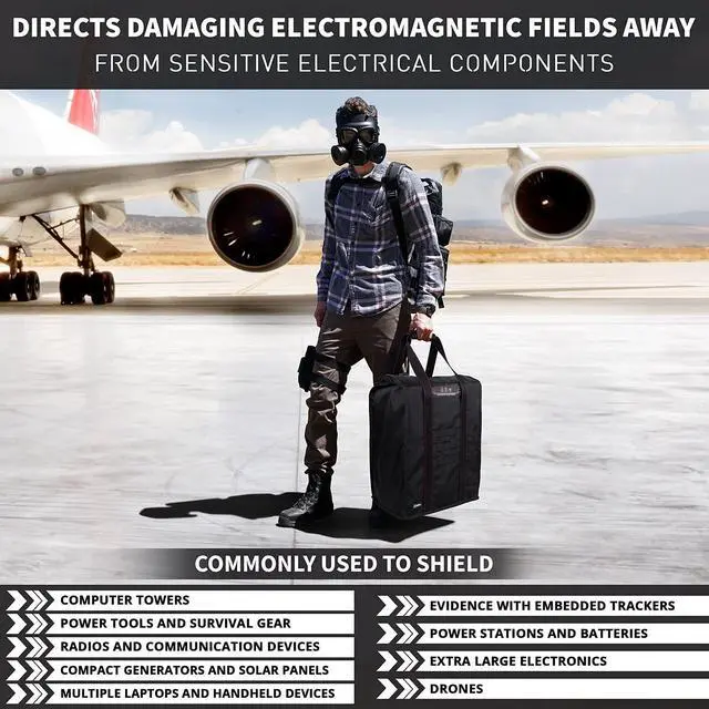 Alt view image 4 of 5 - Mission Darkness T10 Faraday Bag for Computer Towers & XL Electronics  Military-Grade RF Signal Blocking, EMP & CME Protection  Digital Forensics, Preppers, and Personal Security  Made in USA