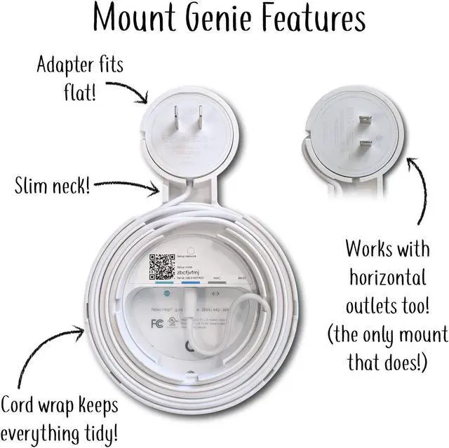 Alt view image 3 of 5 - Google WiFi Outlet Holder Mount: [New 2020  Present Version  Round Plug] The Simplest Wall Mount Holder Stand Bracket for Google WiFi Routers and Beacons - No Messy Screws! (3-Pack)