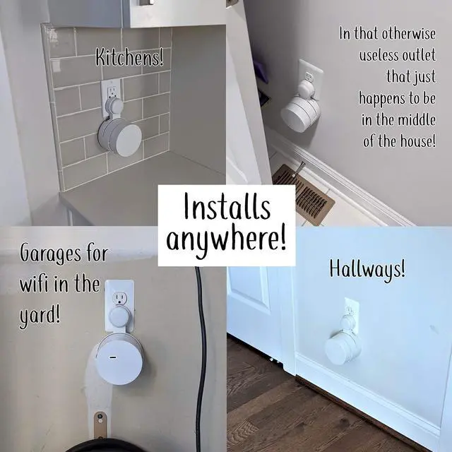 Alt view image 4 of 5 - Google WiFi Outlet Holder Mount: [New 2020  Present Version  Round Plug] The Simplest Wall Mount Holder Stand Bracket for Google WiFi Routers and Beacons - No Messy Screws! (3-Pack)