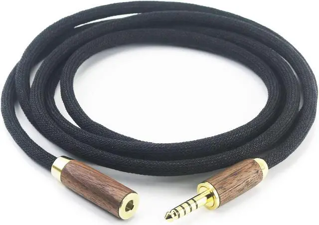 Main image of NewFantasia 4.4mm Male to 4.4mm Female Balanced Headphone Audio Adapter Cable Extension Cord 6N OCC Copper Single Crystal Silver Plated Wire Walnut Wood Shell 1.5meters/4.9ft
