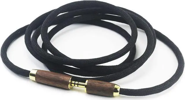 Alt view image 4 of 5 - NewFantasia 4.4mm Male to 4.4mm Female Balanced Headphone Audio Adapter Cable Extension Cord 6N OCC Copper Single Crystal Silver Plated Wire Walnut Wood Shell 1.5meters/4.9ft