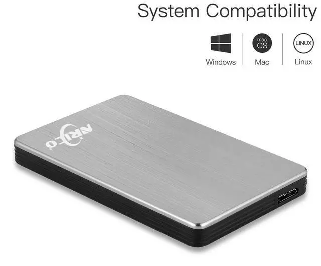 Alt view image 2 of 5 - NRICO 500GB Portable External Hard Drive USB 3.0 HDD 2.5inch Storage Compatible for PC, Mac, Desktop,PS4 (500GB, Grey)