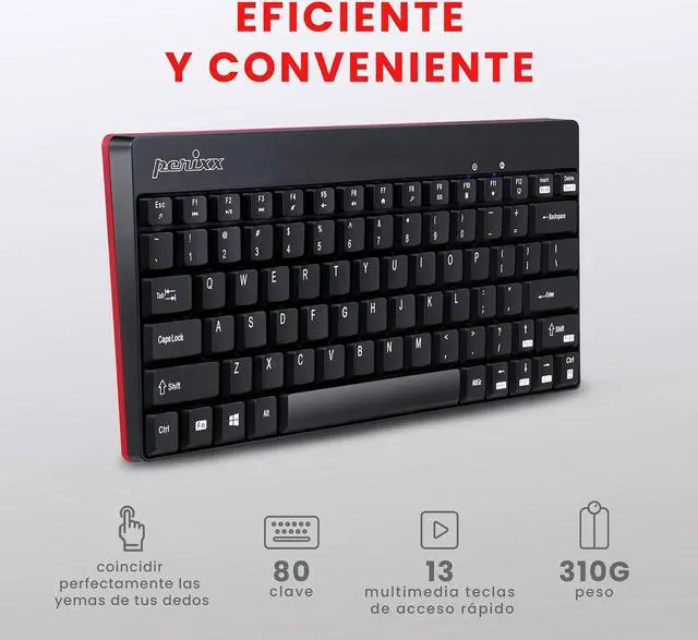 Alt view image 4 of 5 - Perixx PERIDUO-712B ES Wireless Keyboard and Mouse Combo - Black - Español QWERTY