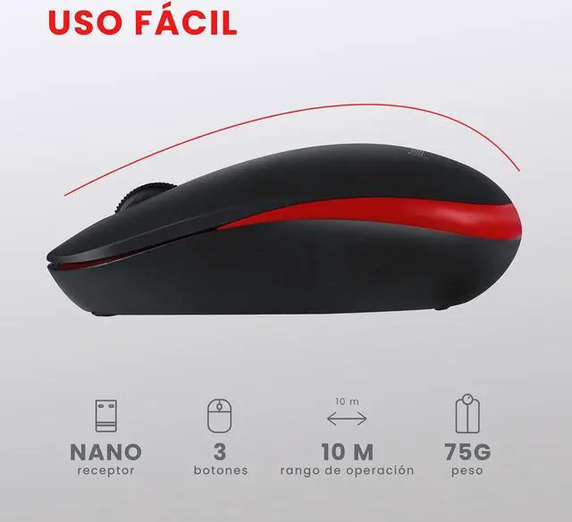 Alt view image 5 of 5 - Perixx PERIDUO-712B ES Wireless Keyboard and Mouse Combo - Black - Español QWERTY