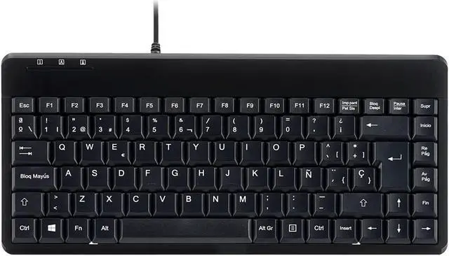 Main image of Perixx PERIBOARD-409U ES - Mini USB Teclado - Negro Brillante - QWERTY Español con Ñ tecla