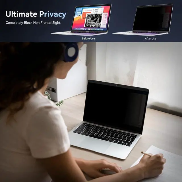 Alt view image 3 of 5 - Magnetic Privacy Screen Protector Compatible With MacBook Pro 14 Inch (2021-2024, M1, M2), Removable Anti Spy Blue Light Glare Shield, Laptop Privacy Filter for Mac Pro 14in (A2918/A2992/A2442/A2779)